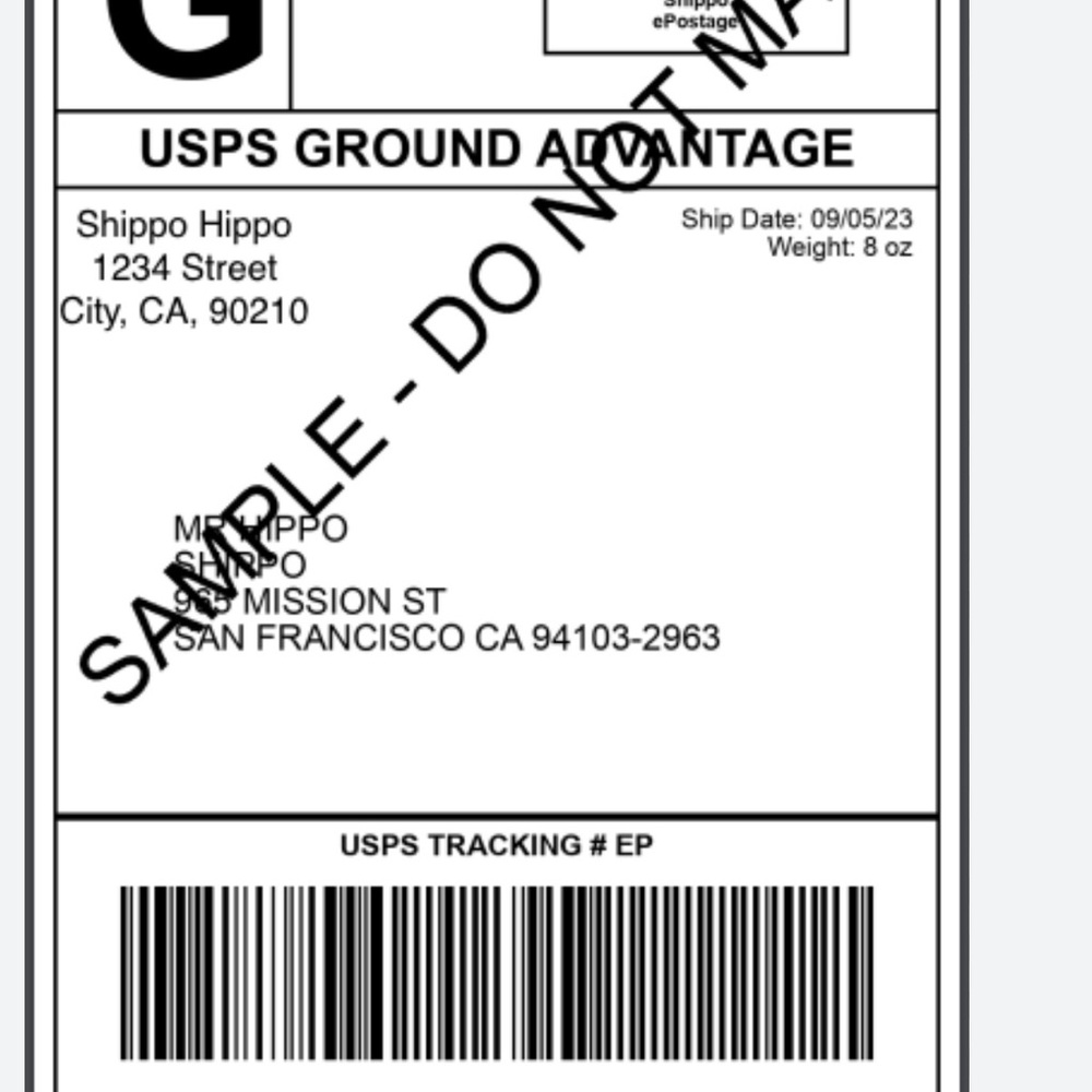 USPS Ground Advantage Shipping Label